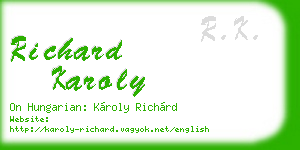 richard karoly business card